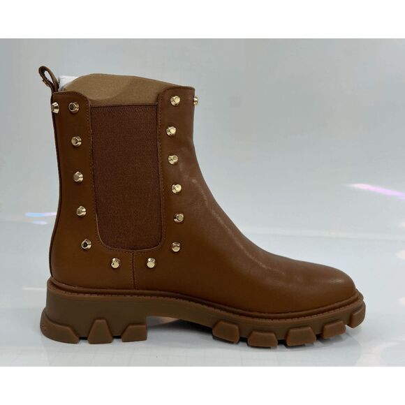MICHAEL Michael Kors Women's Ridley Studded Lug Sole Chelsea Boots - Luggage 6M - Picture 2 of 10